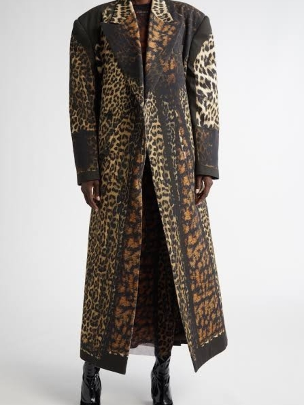 Jean Paul Gaultier
Trompe L'oeil Leopard-Print Belted Long Coat
